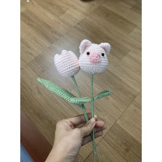 Bông hoa tulip móc bằng len handmade