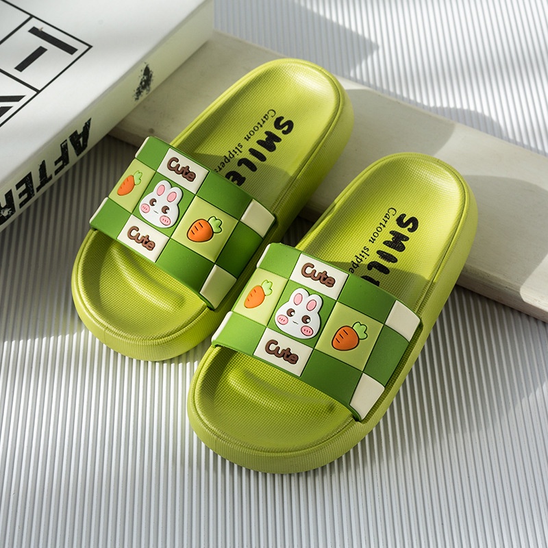 Dép lê cho bé trai bé gái 2-8 tuổi hoạ tiết thỏ, gấu kẻ caro cute phong cách thời trang mùa hè 2023
