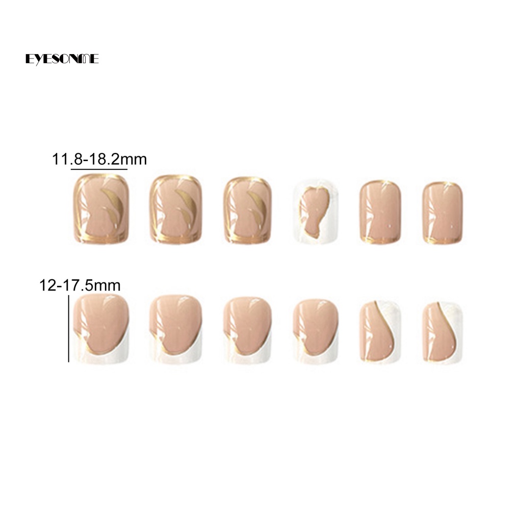 1 Bộ Móng Tay Giả Che Phủ Toàn Diện Không Phai Màu Kèm Keo Dính Đơn Giản Cho Salon