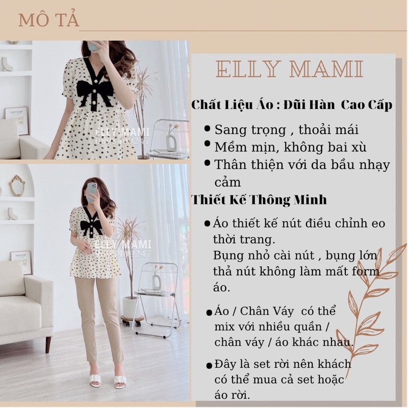 ( 40kg - 95kg ) Áo Bầu , Bigsize Nhiều Màu Nơ Ngọc Tiểu Thư Mặc Thoải Mái Suốt Thai Kì &amp; Sau Sinh Thiết Kế Cao Cấp
