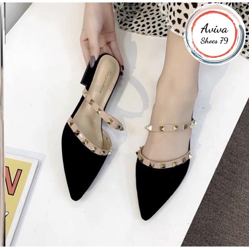 Giày sục mũi nhọn táng đinh  xinh xắn hót bền đẹp