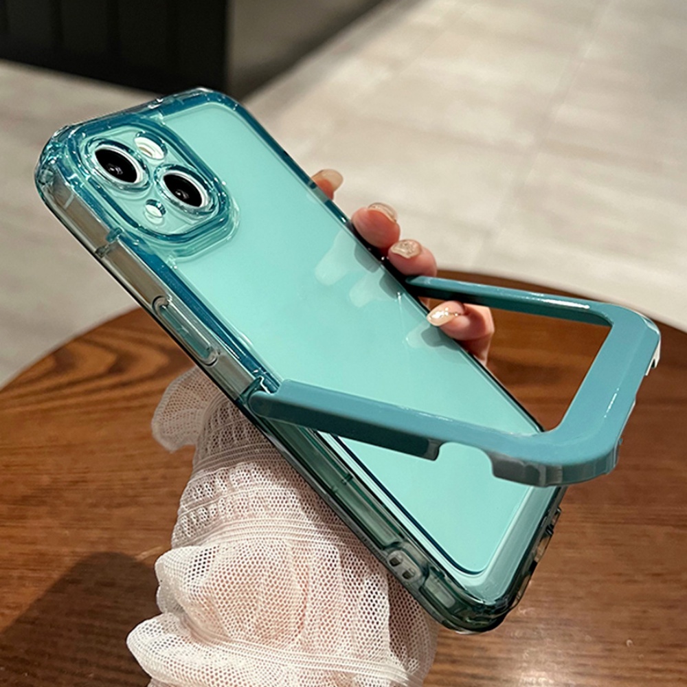 Ốp Điện Thoại TPU Mềm Trong Suốt Chống Dấu Vân Tay Có Giá Đỡ Cho IPhone 11 12 13 14 Pro Max