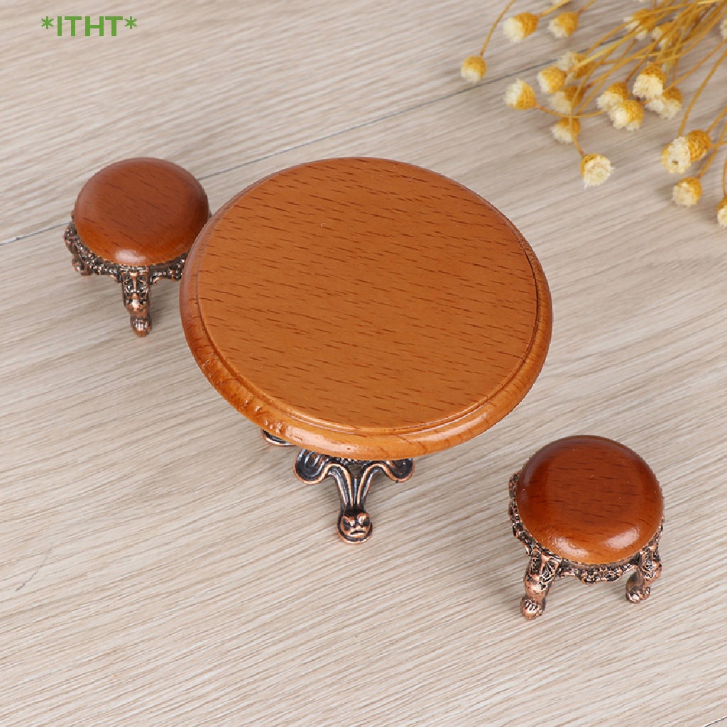 Mô Hình Bàn Ghế Tròn Trang Trí Nhà Búp Bê Tỉ Lệ 1: 12 Mới