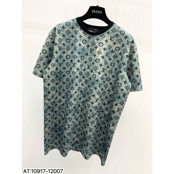 Áo thun nam nữ màu loang hoạ tiết L.V,áo phông cotton màu loang L.V co giãn