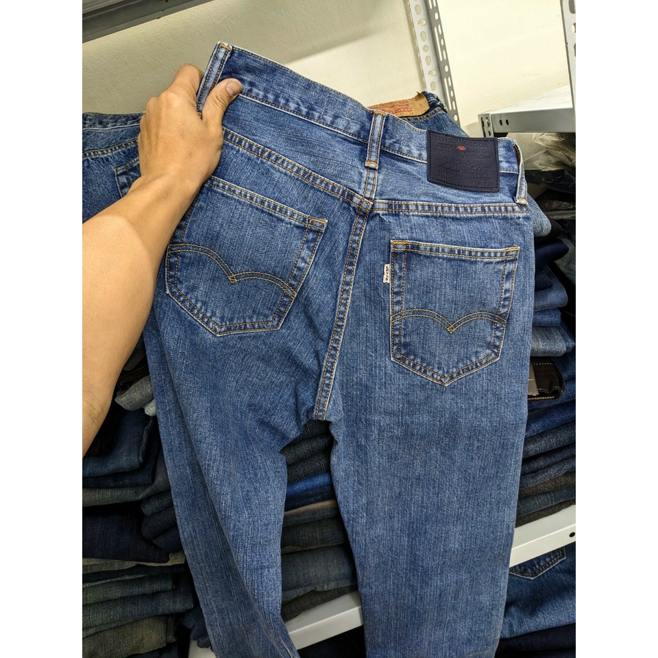 Quần jeans nam, quần jeans levis ống đứng chất không giãn hàng lai biên đẹp