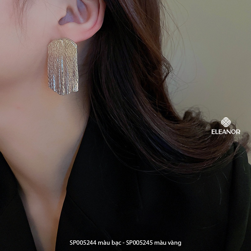 Bông tai nữ chuôi bạc 925 Eleanor Accessories dáng dài tua rua phụ kiện trang sức 5244