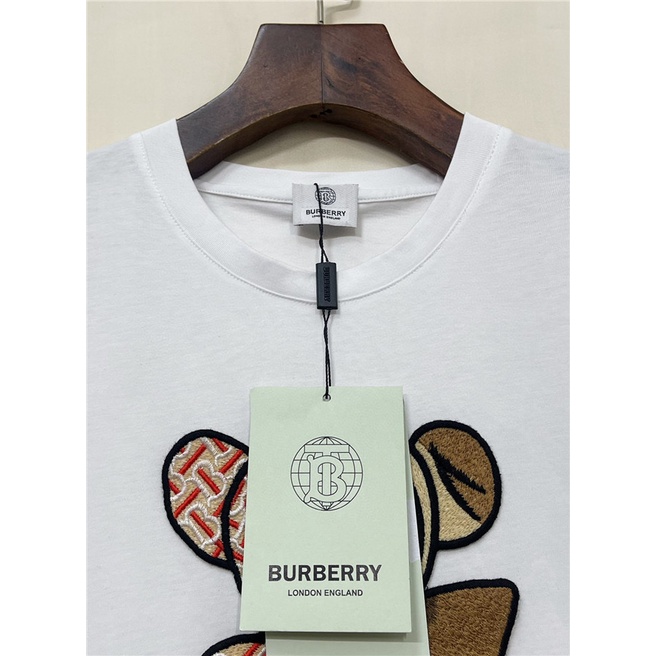 Áo Thun Nam Tay Ngắn Cổ Tròn Thêu Chữ Burberr Thời Trang Mùa Hè Size S-4XL