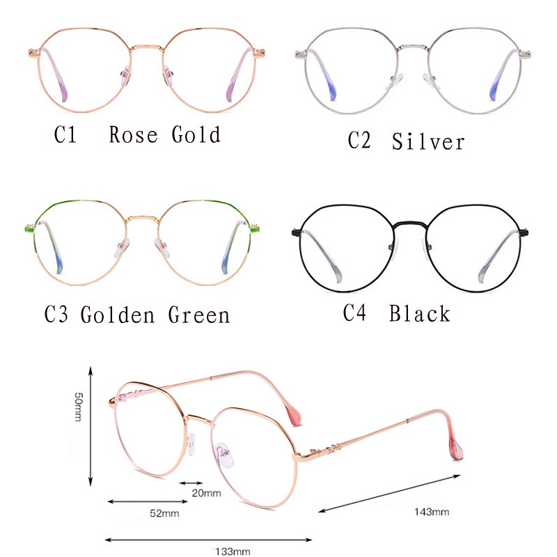 [Hàng Có Sẵn] Kính Mát Gọng Kim Loại Tròn Chống Bức Xạ Cho Nam Nữ