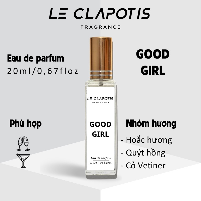 Nước Hoa Nữ Good Girl chính hãng Le Clapotis 20ml thơm lâu hương hoa cỏ ngọt ngào