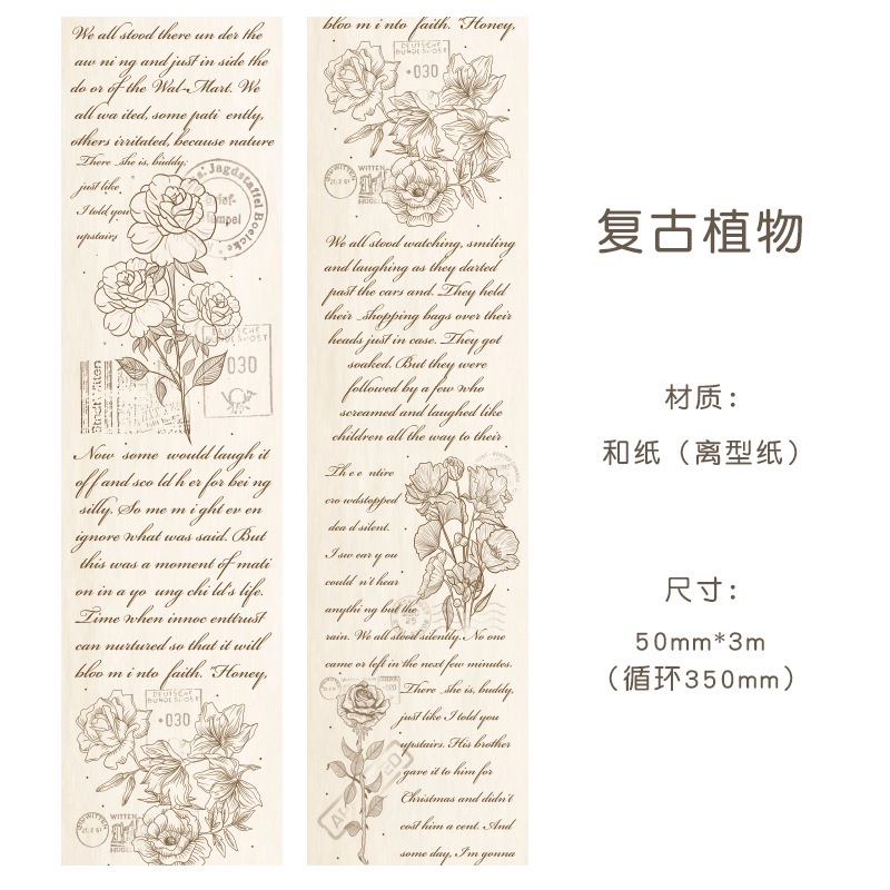 Cuộn Băng Keo Dán Trang Trí Sổ Tay Phong Cách Retro Âu Mỹ Sáng Tạo