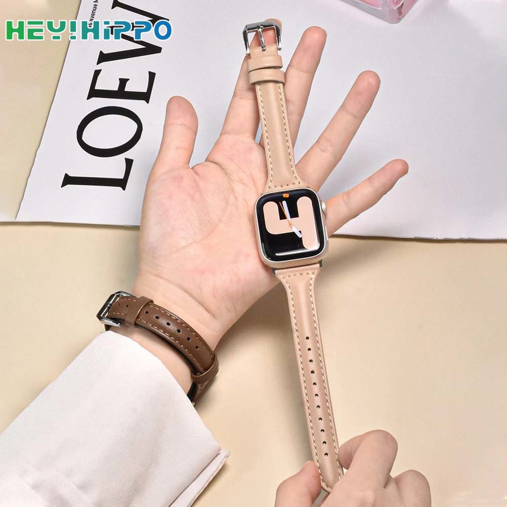 Dây Đeo Bằng Da PU Màu Kẹo Cho Đồng Hồ Thông Minh iwatch 45 / 44 / 42 / 41 / 40 / 38mm 8 / 7 / 6 / SE / 5 / 4