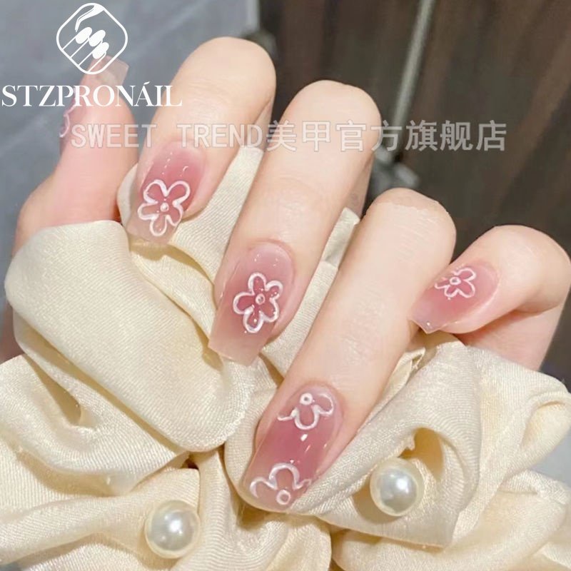 Miếng dán trang trí móng tay STZPRONAIL hình hoa anh đào xinh xắn đáng yêu