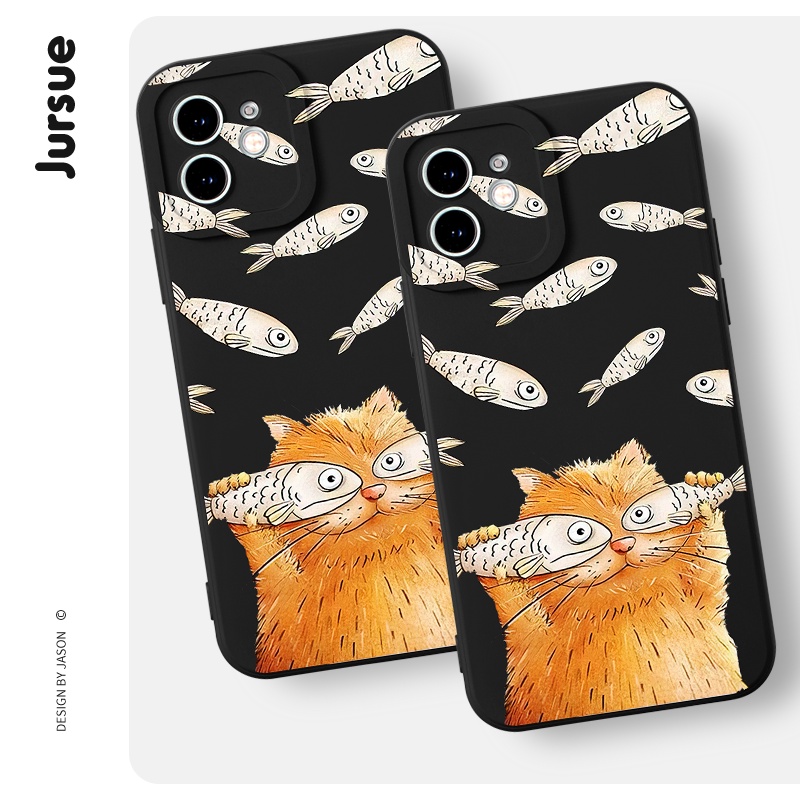 Ốp điện thoại JURSUE hoạt hình dễ thương đẹp bựa Cho iPhone 14 13 12 11 Pro Max SE 2020 X XR XS 8 7 ip 6S 6 Plus kute XYH1236