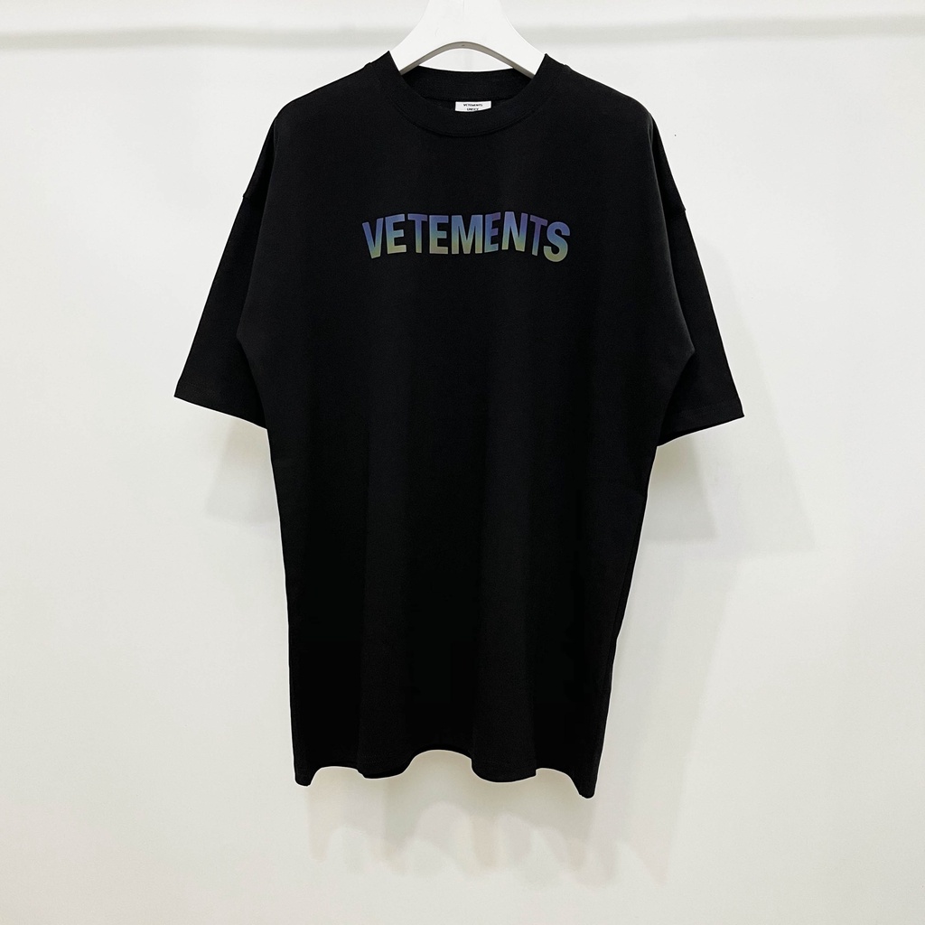 Áo Thun cotton Tay Ngắn Dáng Rộng In Hình VETEMENTS Màu Đơn Giản Hợp Thời Trang Cho Nam Và Nữ