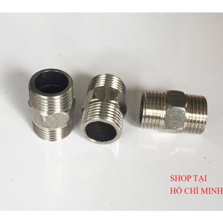Combo 3 cái nối 2 đầu ren ngoài inox ( Kép nối inox ). ren ngoài 21mm , 2 đầu răng ngoài 21