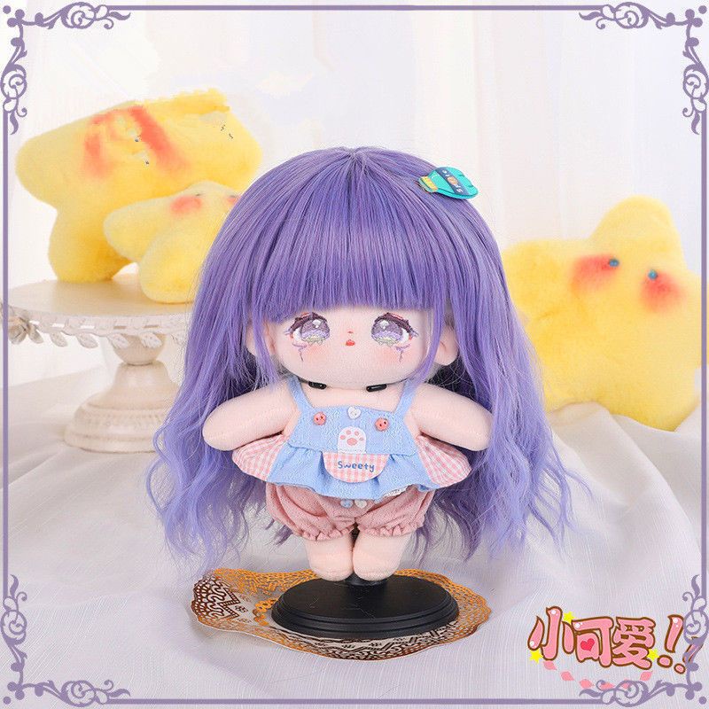 Bộ Tóc Giả Xoăn Dài Bằng cotton Lụa Chịu Nhiệt Cao Phù Hợp Cho Búp Bê 20cm