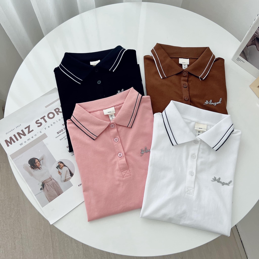 Áo Thun Polo Nữ Cổ Bẻ Viền Kẻ Cao Cấp | BigBuy360 - bigbuy360.vn
