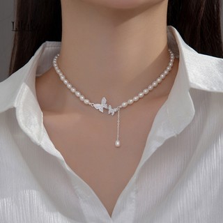 Vòng cổ Hợp Kim Trang Trí Mặt Hình Bướm Đính Đá Thời Trang Sang Trọng Cho Nữ