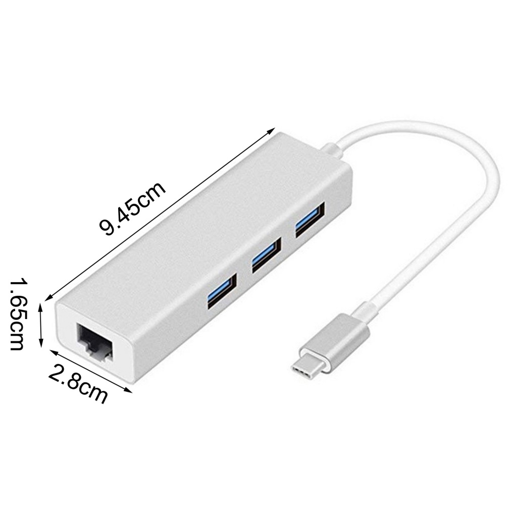 Trạm Kết Nối Đa Năng 5 Trong 1 Tốc Độ Cao Hỗ Trợ Gigabit Network Plug Type-C USB3.0 LAN Cho Laptop