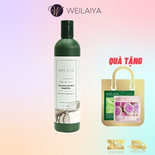 Dầu gội gừng trắng Weilaiya Ginger Shampoo giảm rụng, kích mọc tóc cho tóc nhanh bết 400ml, tặng mặt nạ