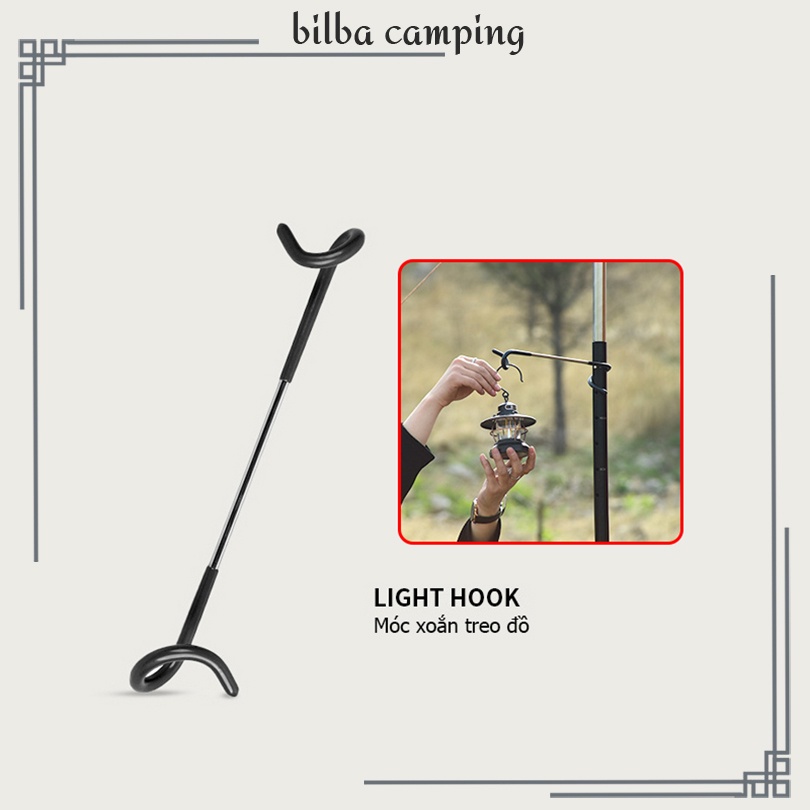 Móc xoắn chữ S treo đồ, móc treo đèn đa năng dùng đi du lịch dã ngoại cắm trại - Billba Camping