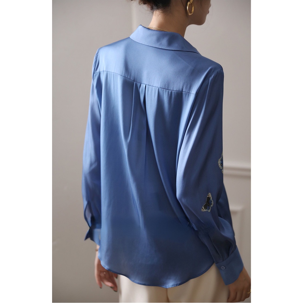 Áo Sơ Mi Lụa Satin Cao Cấp Tay Dài Phong Cách Mới 2023 Cho Nữ