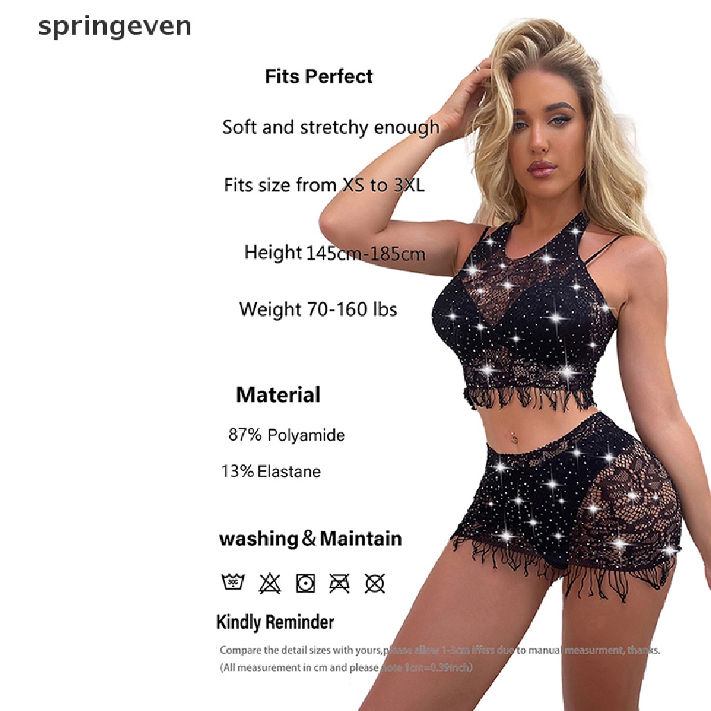 Bộ Đồ Lưới Liền Thân Đính Đá Lấp Lánh Quyến Rũ Cho Nữ