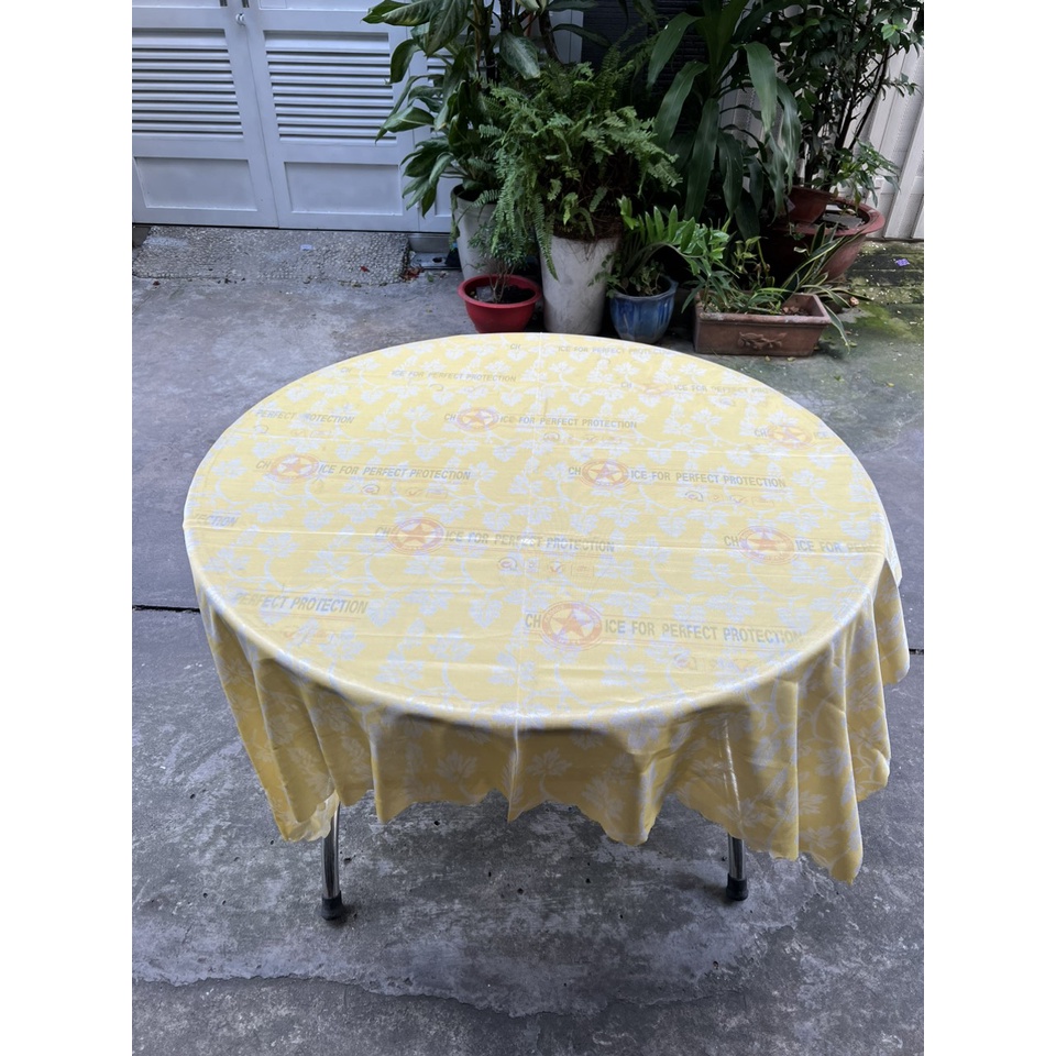 Khăn Trải Bàn Gấm thun bông lá nho