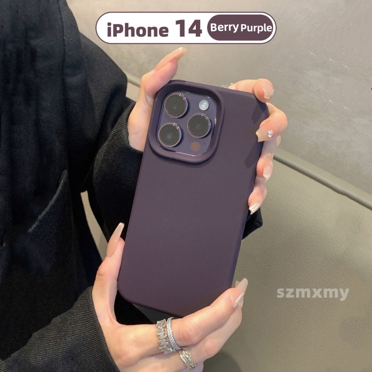 Ốp Điện Thoại Silicon Mềm Chống Rơi Hình Logo Berry Màu Tím Cho Iphone 14 12 13 11 Pro X / xs Max Xr 14Plus