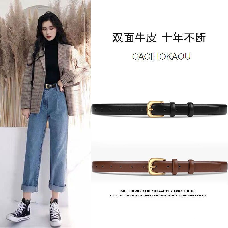 Thắt Lưng Da Bò 100% Phù Hợp Với Nữ 22-33 "Thắt Lưng) - 118