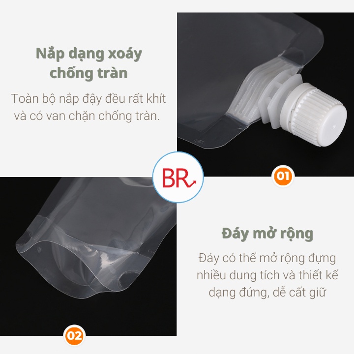 Túi chiết đựng dầu gội, sữa tắm mỹ phẩm đi du lịch 50ml– Túi chiết có nắp vặn mĩ phẩm tiện ích 10804