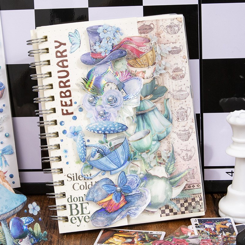 Bộ 2 Tấm Hình Dán Chủ Đề Phim Hoạt Hình Alice In Wonderland Cho Người Lớn Và Trẻ Em DIY