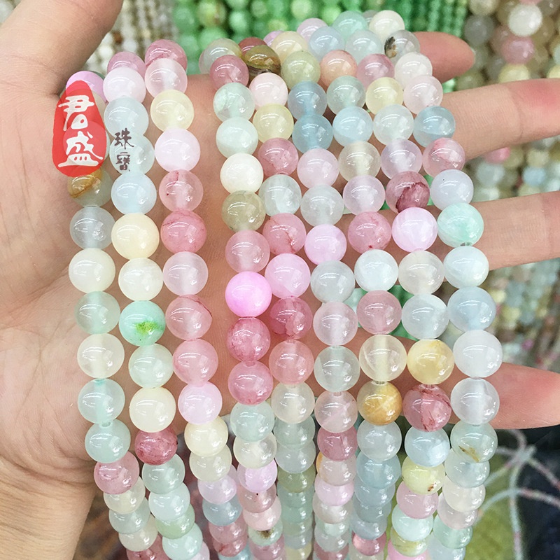 Chuỗi Hạt Đá Sapphire Tròn Nhiều Màu Dùng Làm Trang Sức DIY