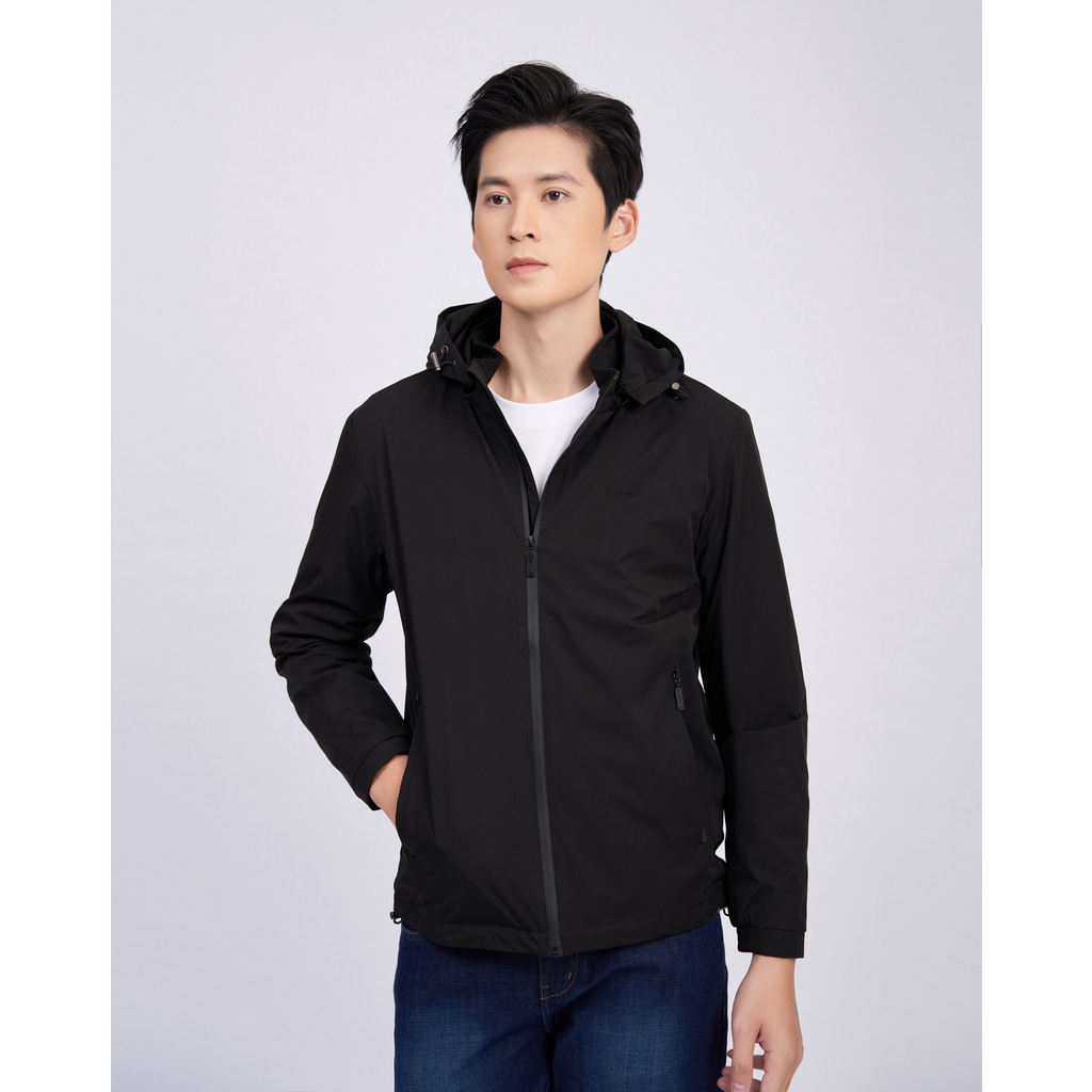 Áo khoác jacket nam có mũ Vulcano 2002B màu đen