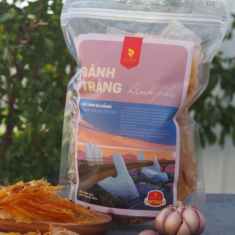 SALE SỐC SẬP SÀN BÁNH TRÁNG HÀNH PHI ROBIS 250gr ĂN LÀ GHIỀN