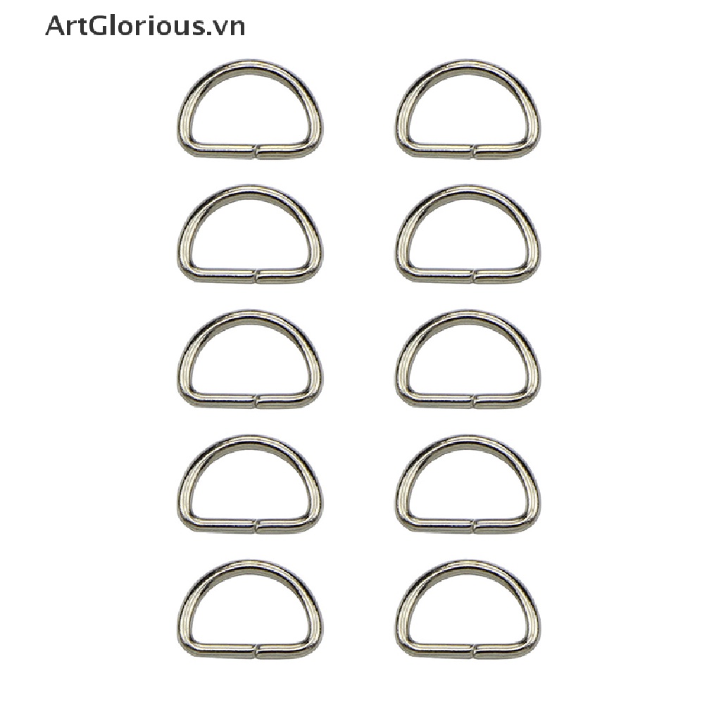 Set 10 Vòng Kim Loại Chữ D Chuyên Dụng Cho Dây Thắt Lưng / Túi Xách