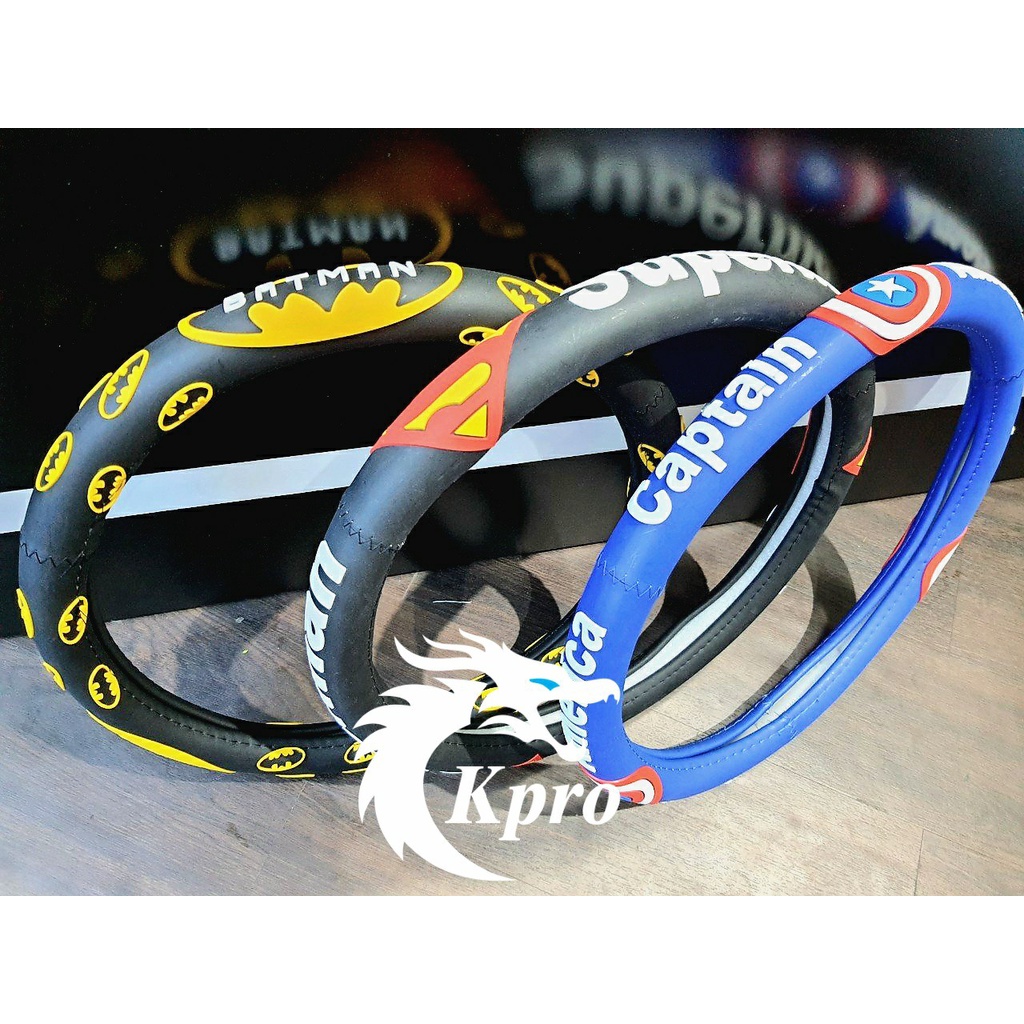 Vỏ bọc vô lăng ô tô, xe hơi họa tiết Batman - Hàng Kpro chất lượng cao