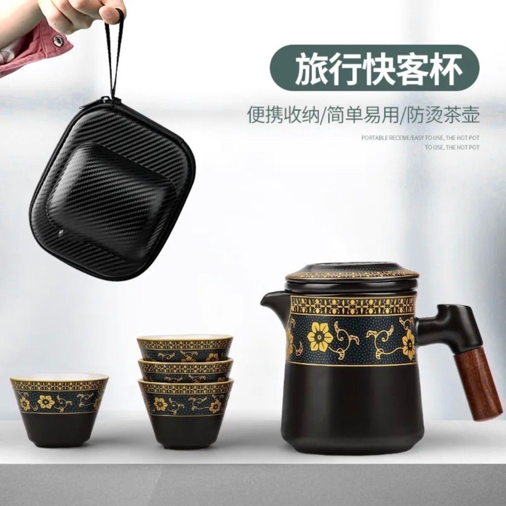Bộ Ấm Trà Du Lịch Phong Cách Trung Hoa Độc Đáo