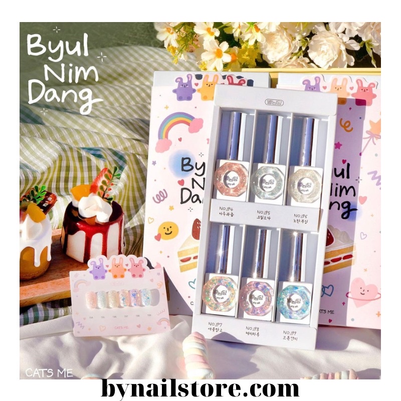 Bộ sưu tập sơn gel nhũ Byeolnimdang collection 6pcs Cats Me Spring New Glitter Gel 2023 (6pcs)