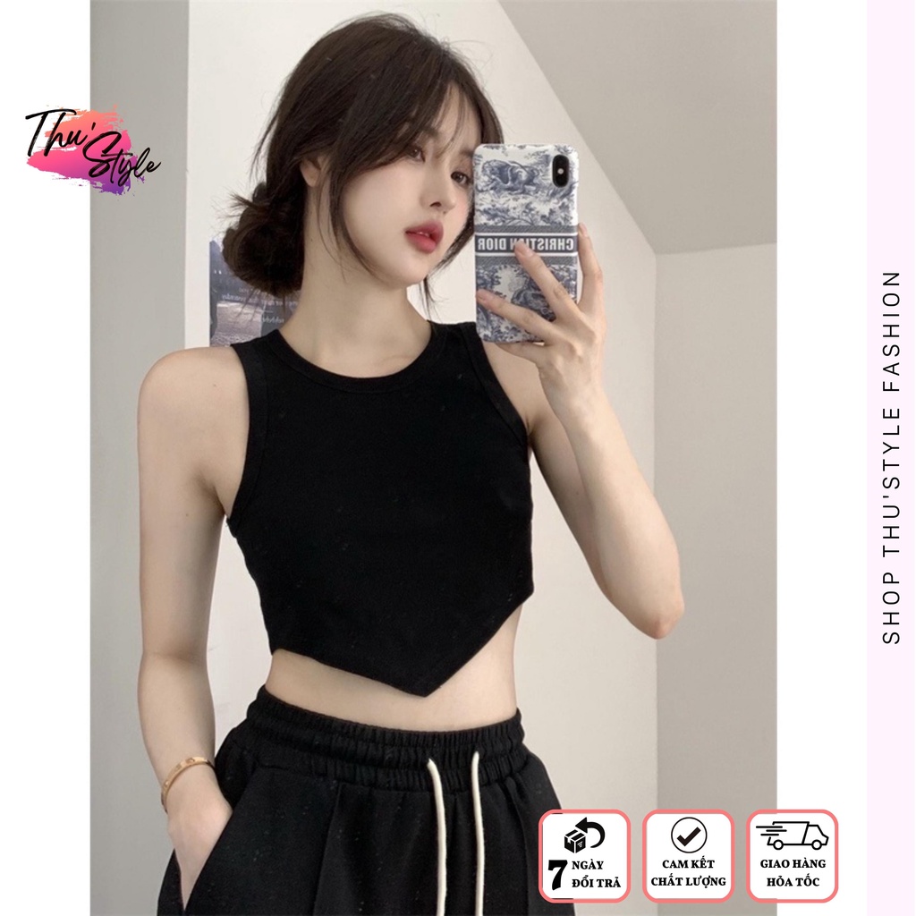 Áo Croptop Ba Lỗ LAI NHỌN Trơn HT Fashion Ôm Body Chất Tốt, Áo CRT Kiểu nữ ôm thun gân mềm mát HT Fashion