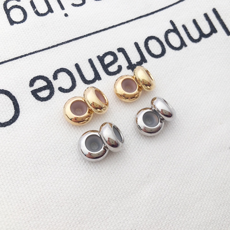 Set 10 Vòng Cao Su Cố Định Hạt Làm Trang Sức Chống Trượt Bằng Thép Không Gỉ DIY