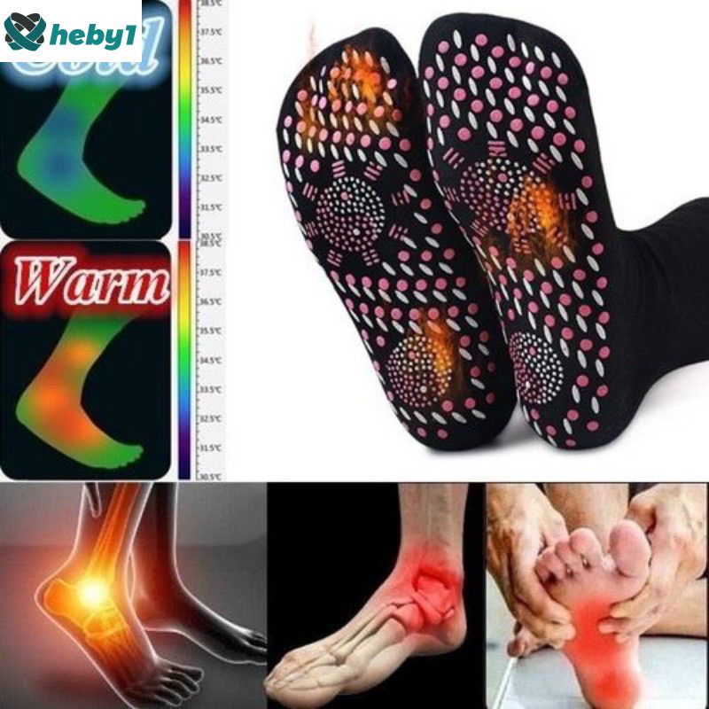 Tất Unisex 1 Đôi Tất Mát Xa Chân Thoải Mái Tự Sưởi Ấm Heby1