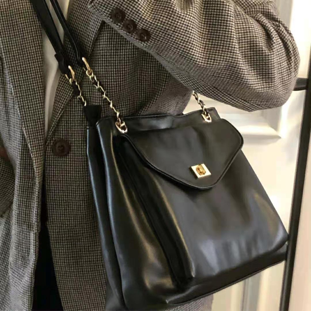 Túi đeo vai tote IELGY hobo da PU dáng vuông nằm ngang bề mặt mềm mại màu trơn sức chứa lớn thời trang đơn giản dạo phố