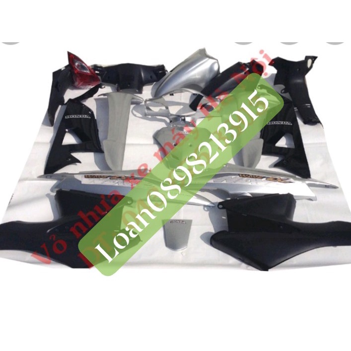 Dàn áo ,vo nhựa wave a màu bạc đen hàng C.ty HQT nhựa nguyên sinh ABS đẹp , chất lượng như zin - VJC SÀI GÒN