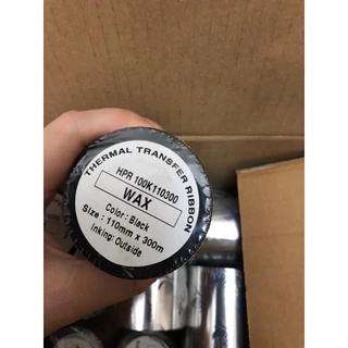 Mực in mã vạch Wax Ribbon 110mmx300m  (in tem nhãn)