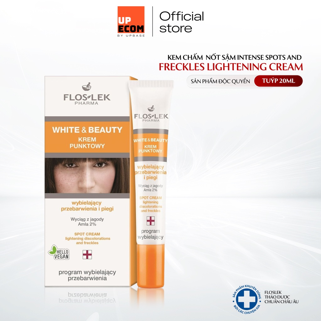 Kem chấm các nốt sậm, điểm nám Floslek Intense Spots And Freckles Lightening Cream giúp làm đều màu da 20ml/Tuýp