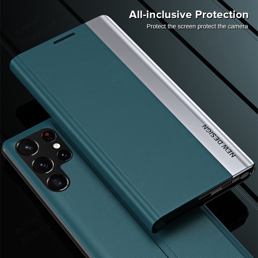 Bao Da Điện Thoại Nắp Gập Từ Tính S23Ultra Cho Samsung Galaxy S23 Ultra Sumsung S 23 Plus S23 +