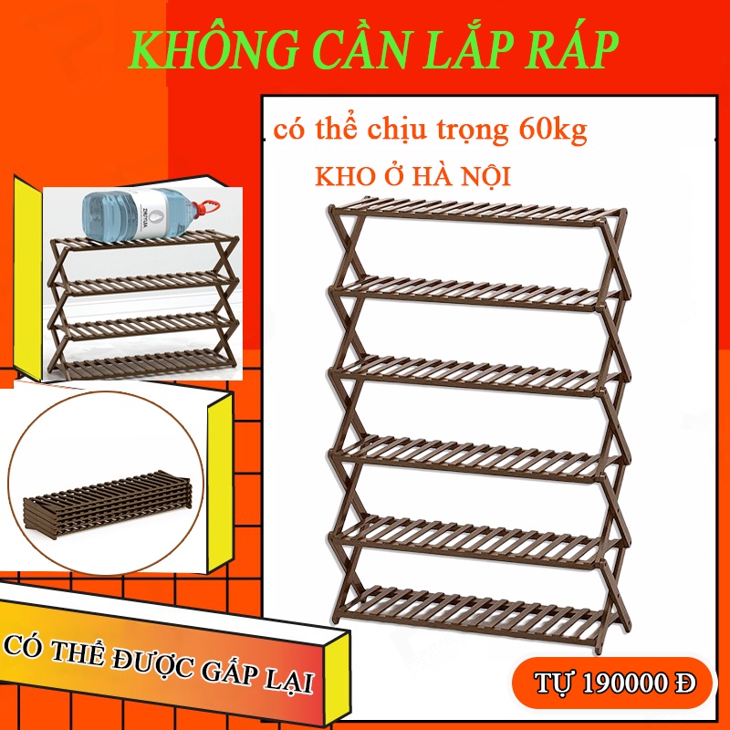 Kệ để chậu hoa Kệ Để Giày Dép Nhiều Tầng Gỗ Tre Gấp Xếp Gọn Nhẹ Không Cần Lắp Ráp không thấm nước