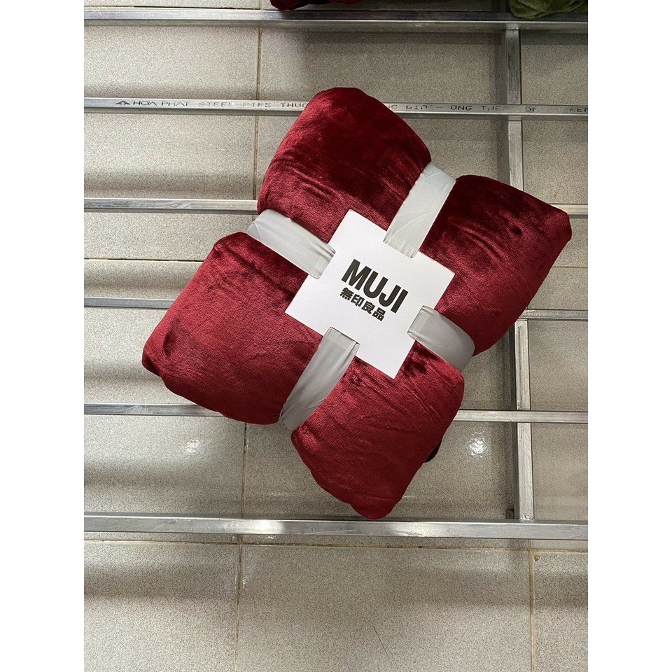 (Giá Sốc) ️🔥Chăn lông nhung tuyết Muji siêu mềm mịn, mền siêu mềm mại lông thỏ cao cấp 2m3 - Màu Đỏ đô siêu xinh