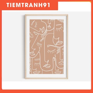 Tranh treo tường | Line art-Face Fine Line Print, Neutral Prints 34 , tranh canvas giá rẻ